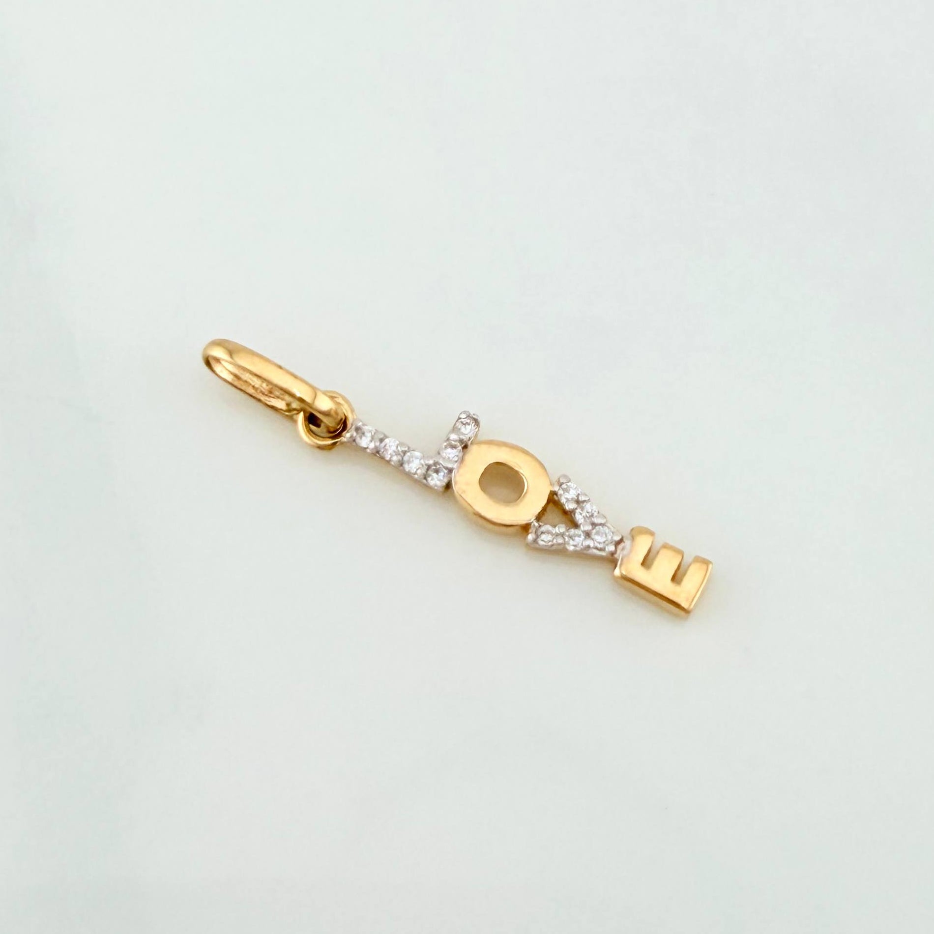Pendant Love 0.75 g / 1 in Two Yellow White Gold 18K