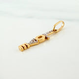Pendant Love 0.75 g / 1 in Two Yellow White Gold 18K