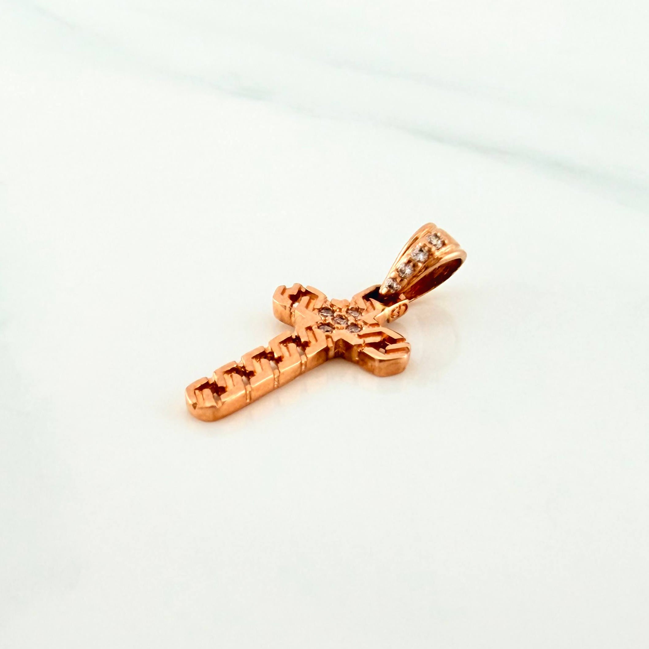 Pendant Cross 1 g / 3/4 in 18K Rose Gold