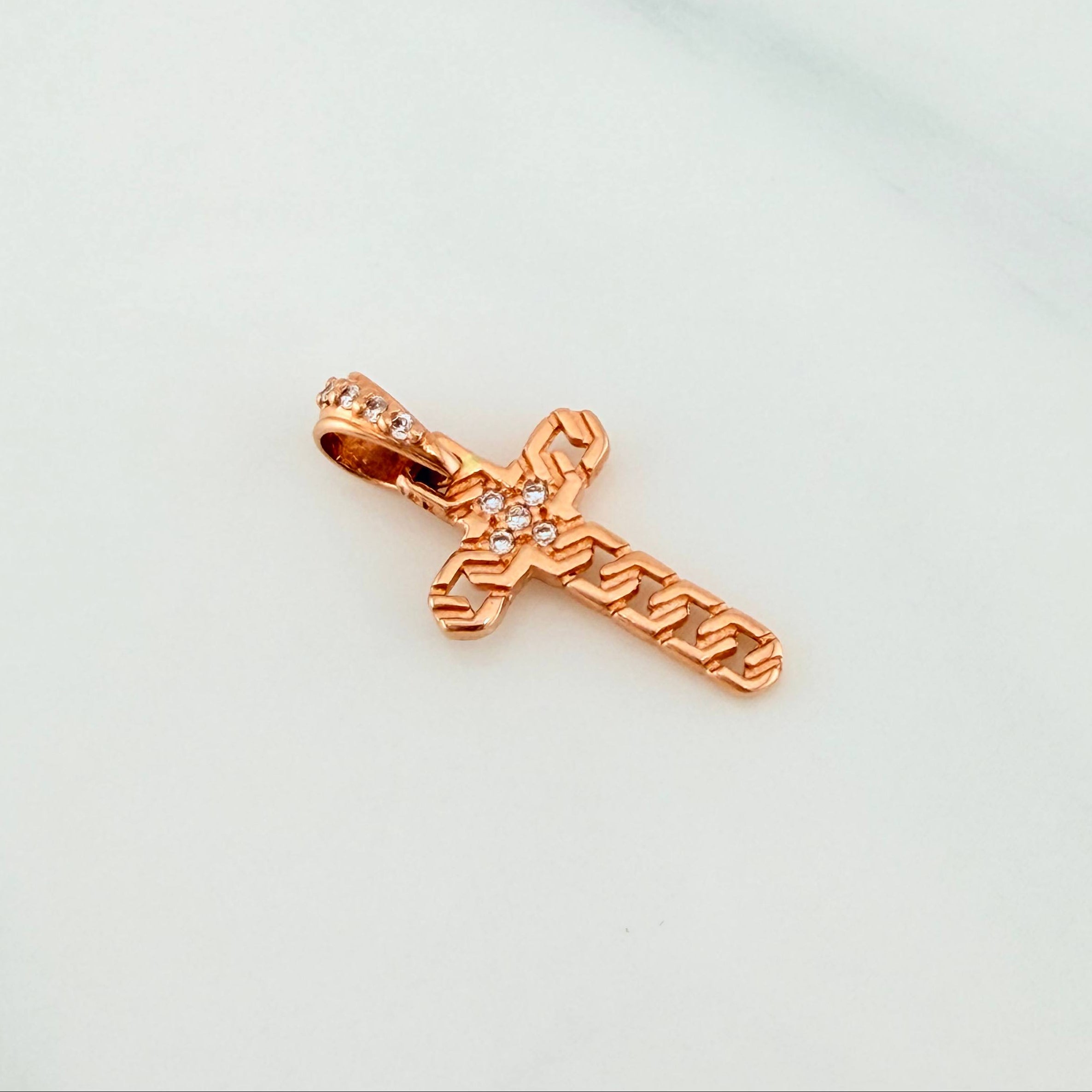 Pendant Cross 1 g / 3/4 in 18K Rose Gold