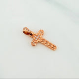 Pendant Cross 1 g / 3/4 in 18K Rose Gold
