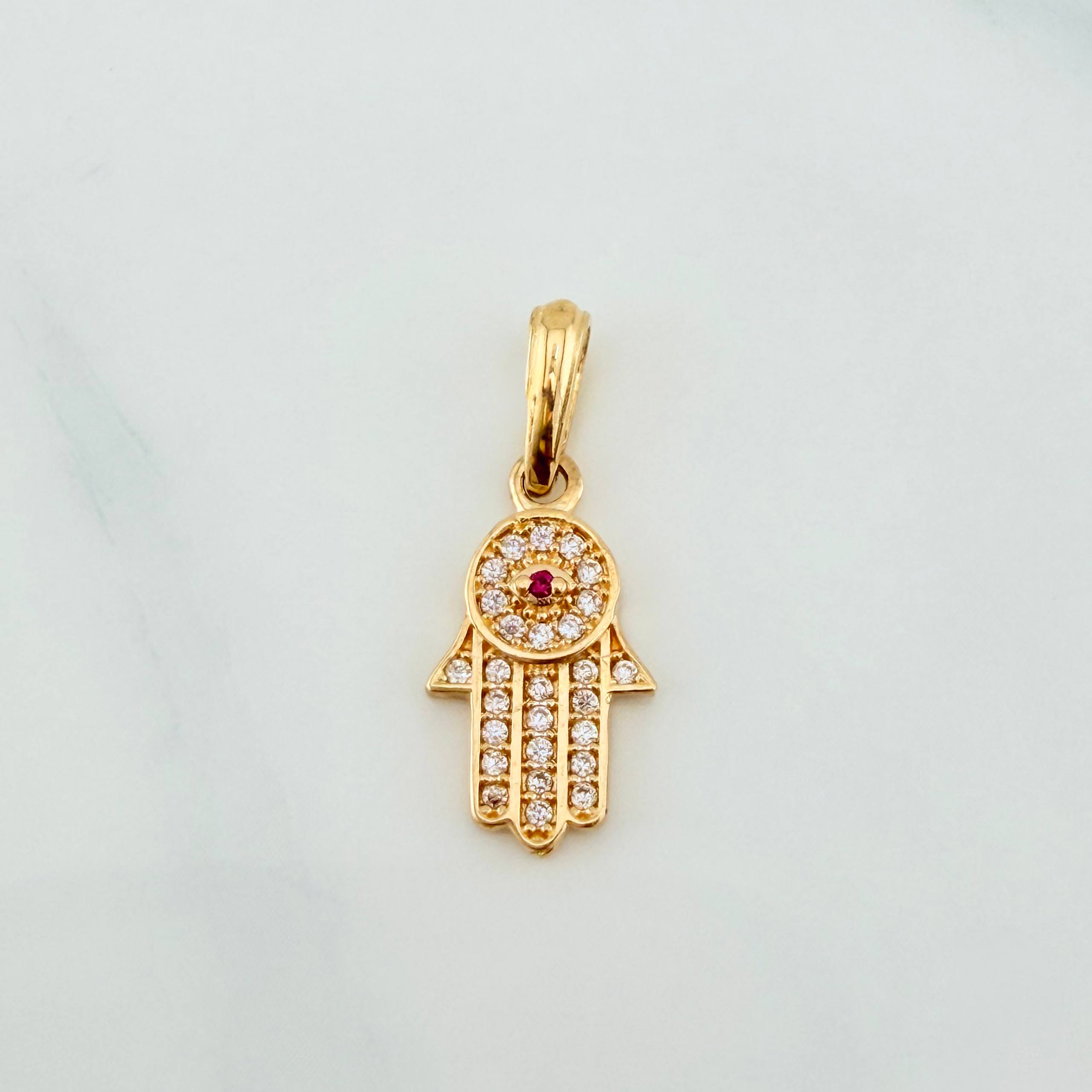 Dije Mano Hamsa 1.2 g / 3/4 in Oro Amarillo 18K