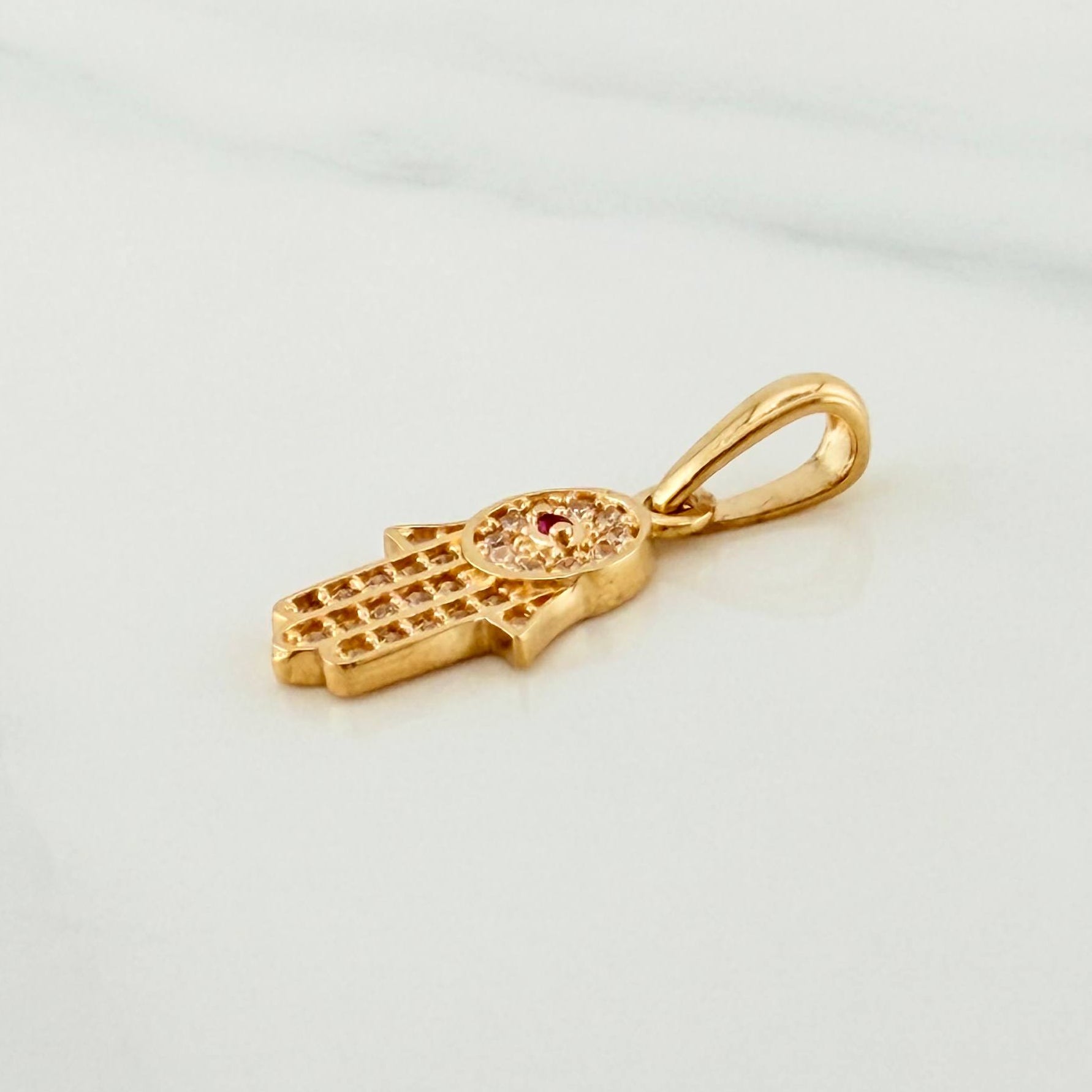 Dije Mano Hamsa 1.2 g / 3/4 in Oro Amarillo 18K