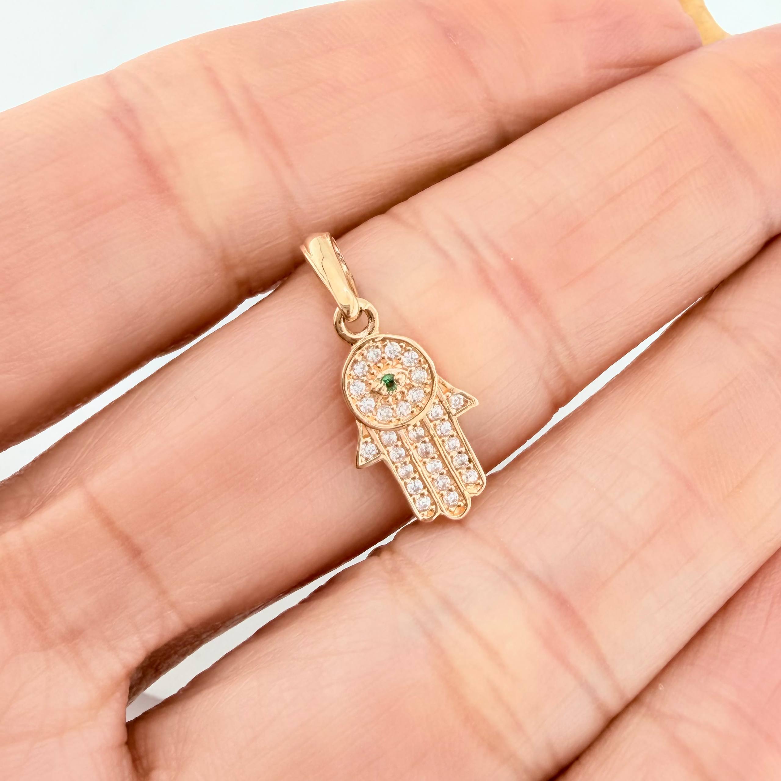 Dije Mano Hamsa 1.15 g / 3/4 in Oro Amarillo 18K
