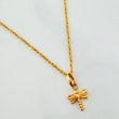 Set Cadena Lazo + Dije Libelula / 1,3 gr / 17 3/4 in Oro Amarillo 18K