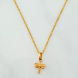 Rope Chain Set + Dragonfly Pendant / 1.2 gr / 17 3/4 in 18K Yellow Gold