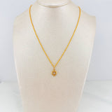 Set Cadena Lazo + Dije Silueta Corazon / 1,4 gr / 20 in Oro Amarillo 18K