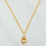 Set Cadena Lazo + Dije Silueta Corazon / 1,4 gr / 20 in Oro Amarillo 18K