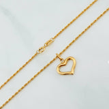 Rope Chain Set + Heart Silhouette Pendant / 1.45 g / 19 3/4 in 18K Yellow Gold