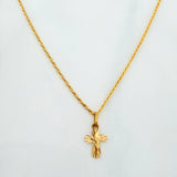 Set Cadena Lazo + Dije Cruz Cristo / 1,3 gr / 17 3/4 in Oro Amarillo 18K