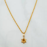 Set Cadena Lazo + Dije Estrella De David / 1,15 gr / 18 in Oro Amarillo 18K