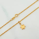 Set Cadena Lazo + Dije Estrella De David / 1,15 gr / 18 in Oro Amarillo 18K
