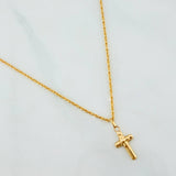 Rope Chain Set + Cross Pendant / 1.2 g / 18 in Yellow Gold 18K
