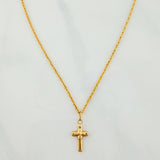 Rope Chain Set + Cross Pendant / 1.2 g / 18 in Yellow Gold 18K
