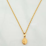 Rope Chain Set + Virgin of Guadalupe Pendant / 1.3 gr / 17 1/4 in 18K Yellow Gold