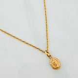 Rope Chain Set + Virgin of Guadalupe Pendant / 1.3 gr / 17 1/4 in 18K Yellow Gold