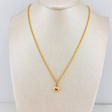 Set Cadena Lazo + Dije Corazon / 1,3 gr / 17 3/4 in Oro Amarillo 18K