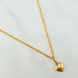 Set Cadena Lazo + Dije Corazon / 1,3 gr / 17 3/4 in Oro Amarillo 18K