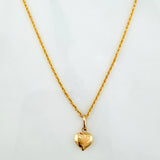Set Cadena Lazo + Dije Corazon / 1,3 gr / 17 3/4 in Oro Amarillo 18K