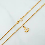 Rope Chain Set + Anchor Pendant / 1.15 g / 17 3/4 in 18K Yellow Gold