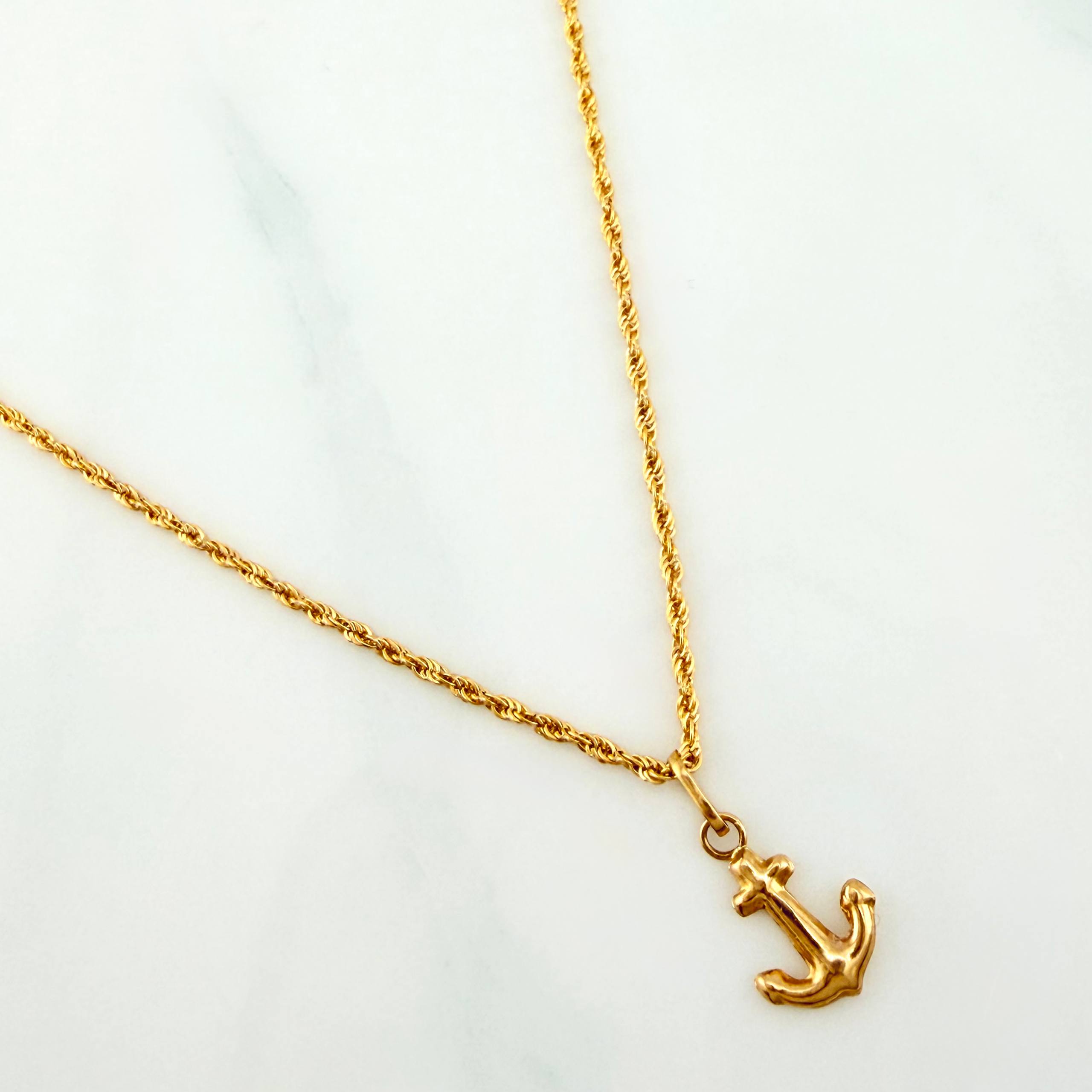 Rope Chain Set + Anchor Pendant / 1.15 g / 17 3/4 in 18K Yellow Gold
