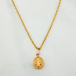 Set Cadena Lazo + Dije San Benito / 1,3 gr / 17 1/4 in Oro Amarillo 18K