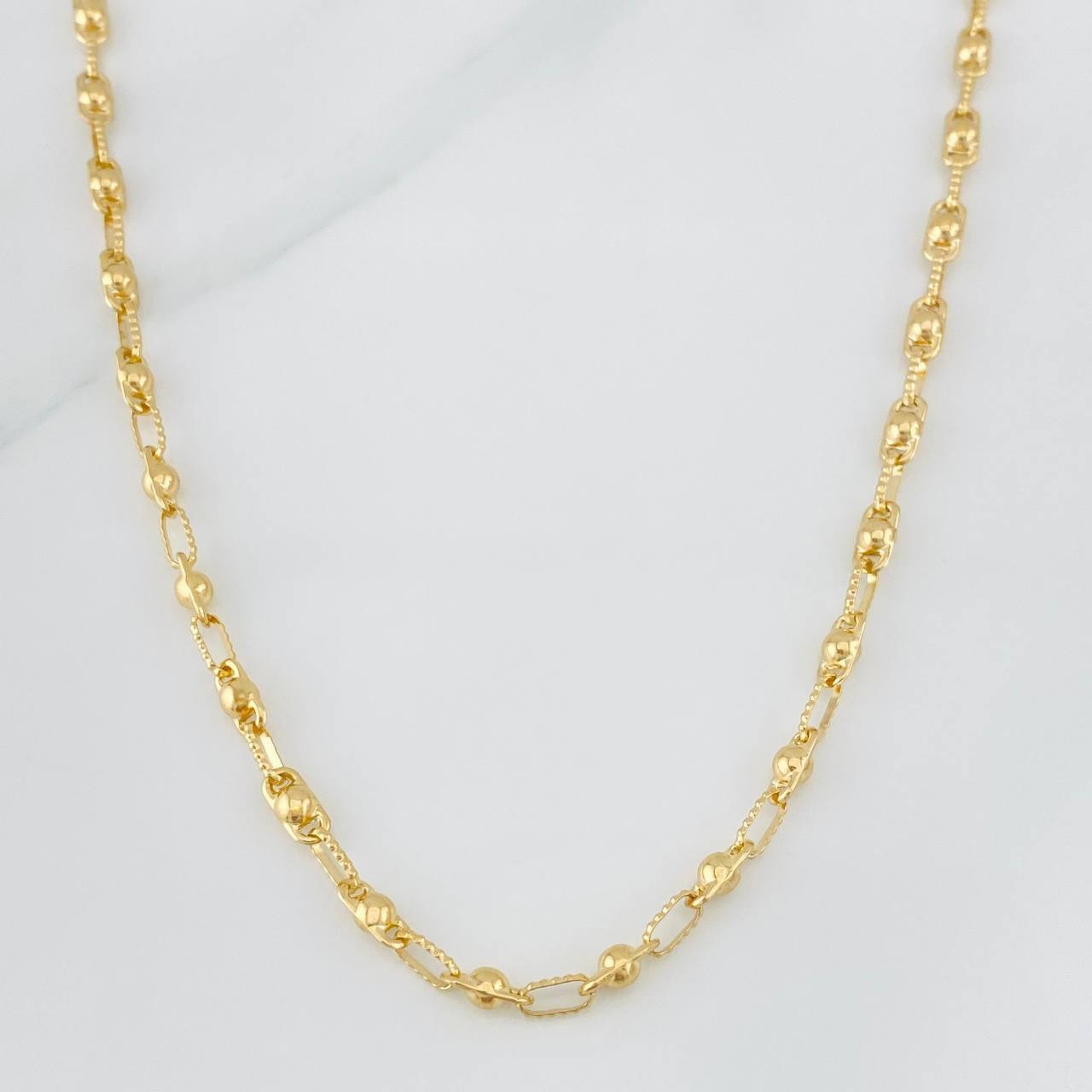 Cadena Rustica Burbuja 10.25g / 22 in / 3.4mm Oro Amarillo 18K