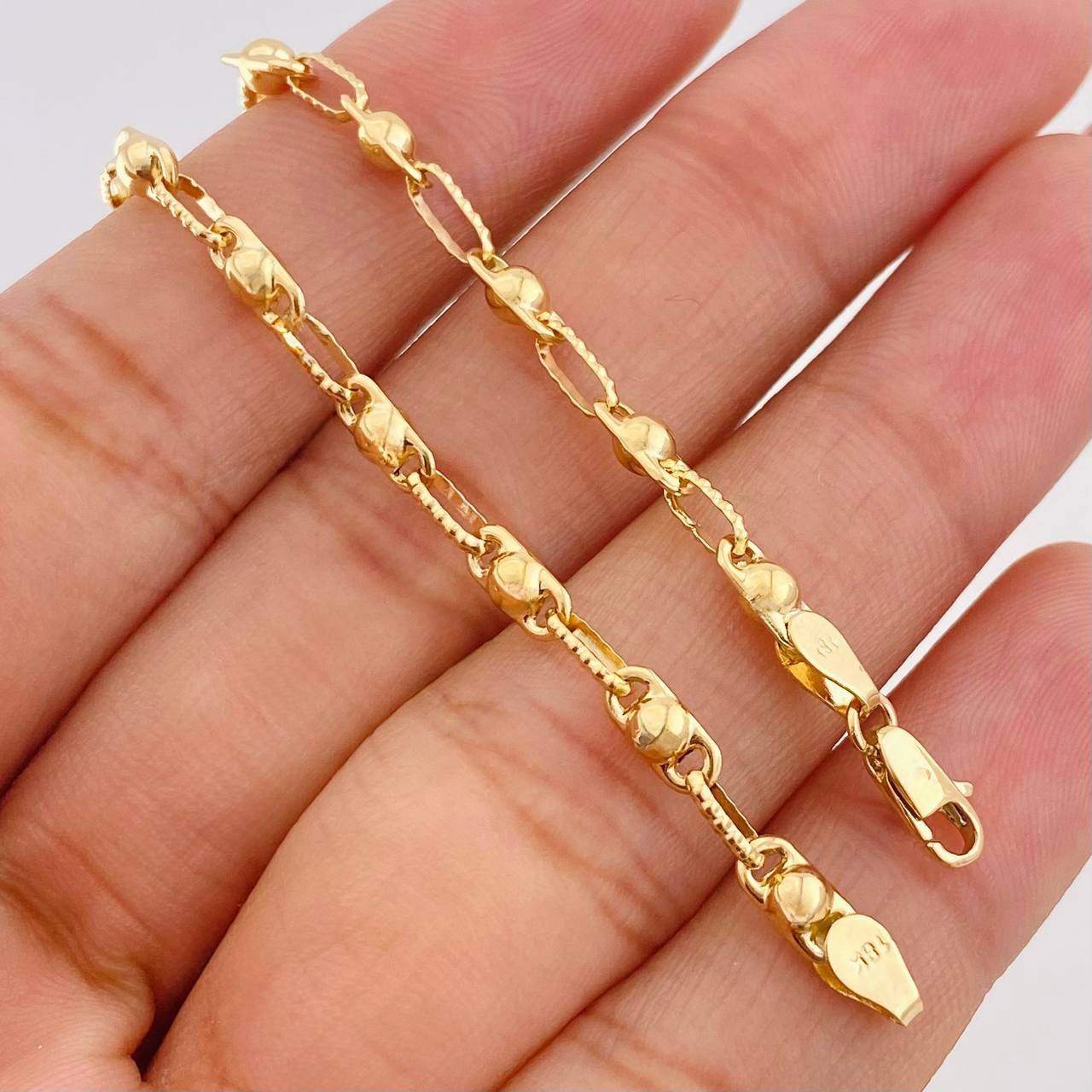 Pulso Rustica Burbuja 3.85g / 7 3/4 in / 3.22mm Oro Amarillo 18K