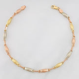Rustic Link Bracelet 3.65g / 7 3/4 in / 3.11mm Three Golds 18K