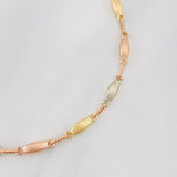 Rustic Link Bracelet 3.65g / 7 3/4 in / 3.11mm Three Golds 18K