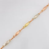 Rustic Link Bracelet 3.65g / 7 3/4 in / 3.11mm Three Golds 18K