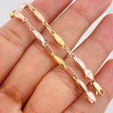 Rustic Link Bracelet 3.65g / 7 3/4 in / 3.11mm Three Golds 18K