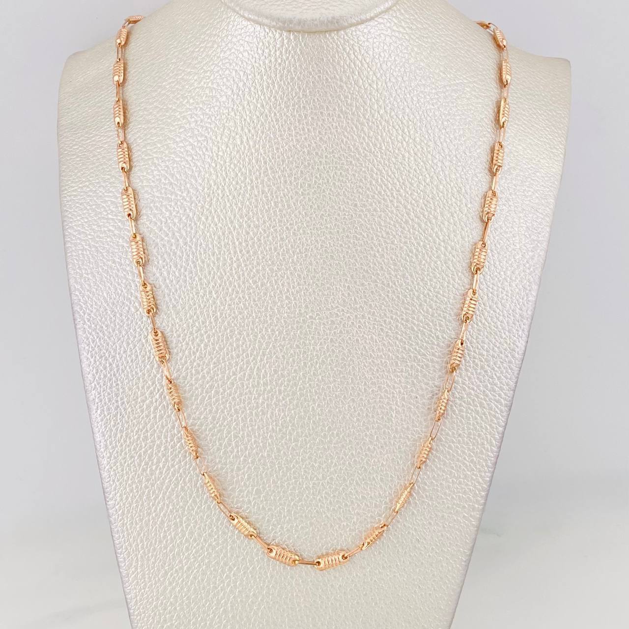 Cadena Rustica Cilindro 8.75g / 24 in / 3.18mm Oro Rosa 18K