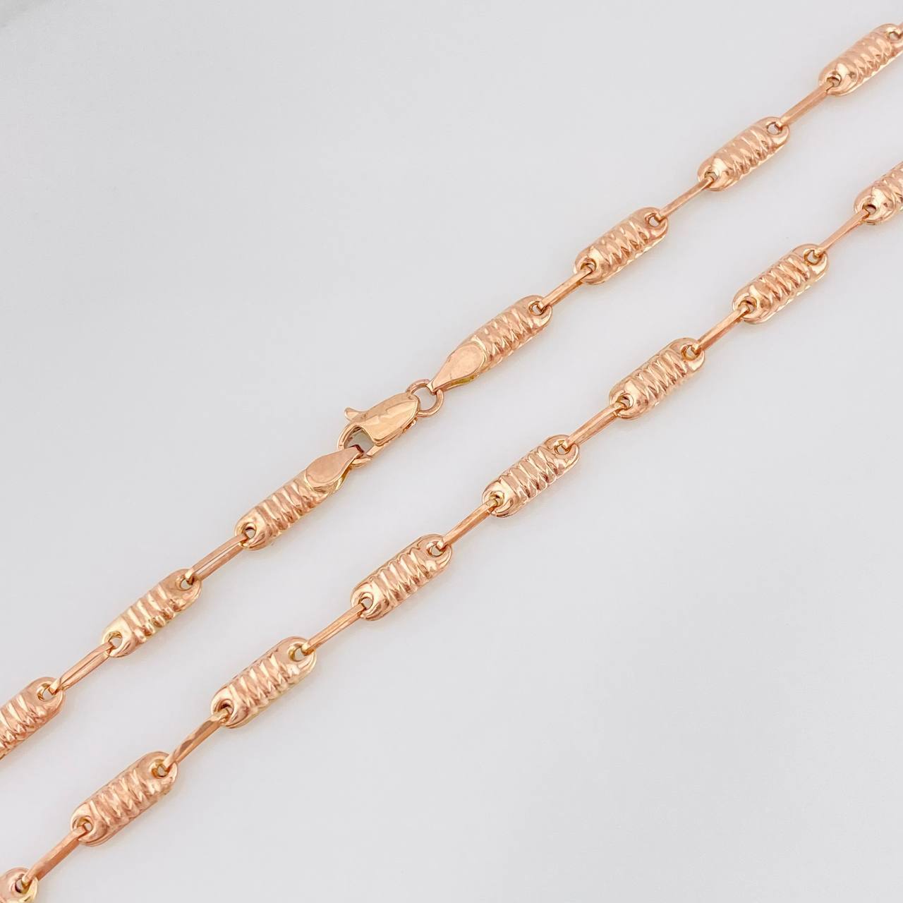 Cadena Rustica Cilindro 8.75g / 24 in / 3.18mm Oro Rosa 18K