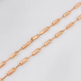 Cadena Rustica Cilindro 8.75g / 24 in / 3.18mm Oro Rosa 18K