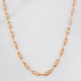 Cadena Rustica Cilindro 8.75g / 24 in / 3.18mm Oro Rosa 18K