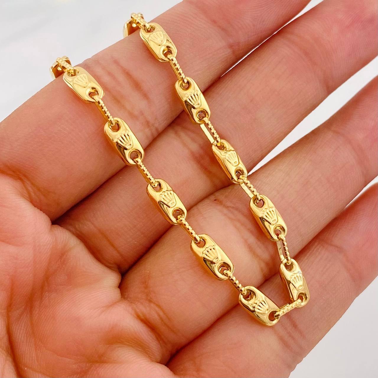 Rustic Crown Chain 13.65g / 24 in / 4.34mm Yellow Gold 18K