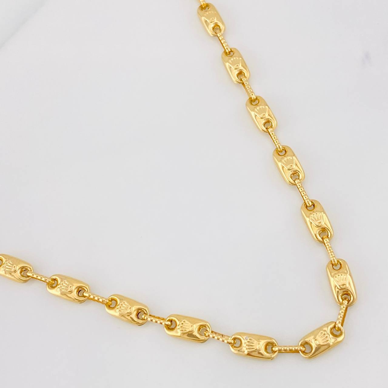 Rustic Crown Chain 13.65g / 24 in / 4.34mm Yellow Gold 18K