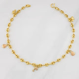 GC Figures Anklet 3.75g / 9 1/2 in / 3.7mm 18K Yellow Gold