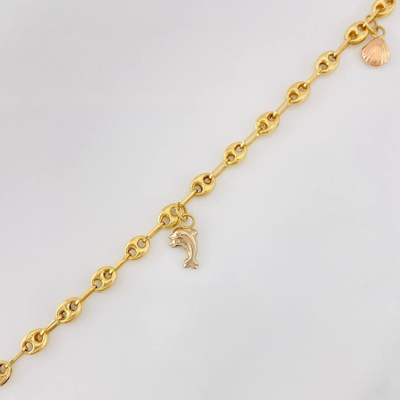 GC Figures Anklet 3.75g / 9 1/2 in / 3.7mm 18K Yellow Gold