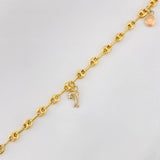 GC Figures Anklet 3.75g / 9 1/2 in / 3.7mm 18K Yellow Gold