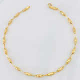 Rustic Barrel Anklet 3.5g / 9 3/4 in / 2.62mm Yellow Gold 18K