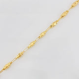 Rustic Barrel Anklet 3.5g / 9 3/4 in / 2.62mm Yellow Gold 18K