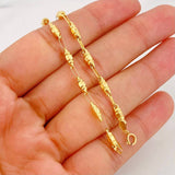 Rustic Barrel Anklet 3.5g / 9 3/4 in / 2.62mm Yellow Gold 18K