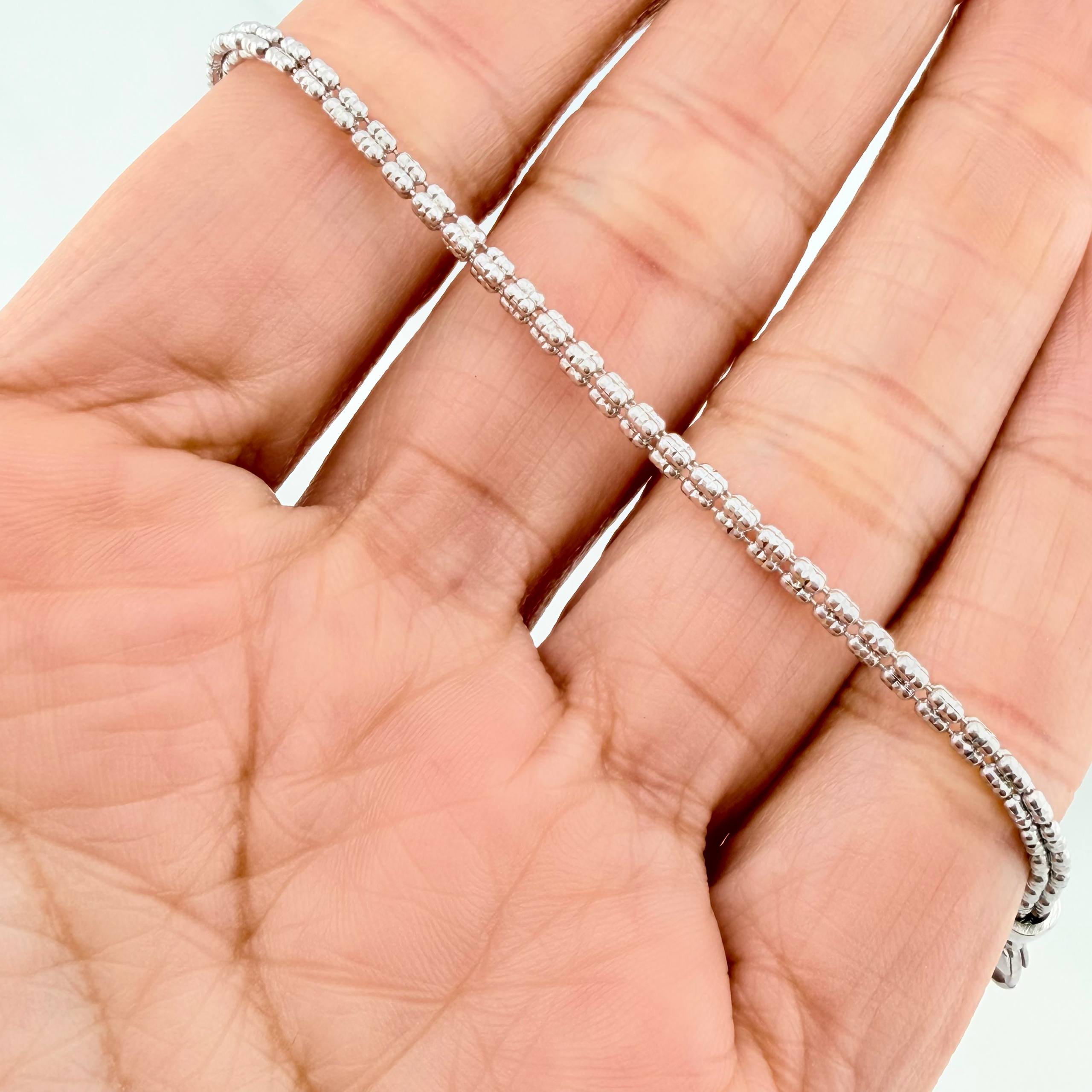 Bracelet Ice 4.1 g / 6 1/2 in / 2.3 mm White Gold 18K