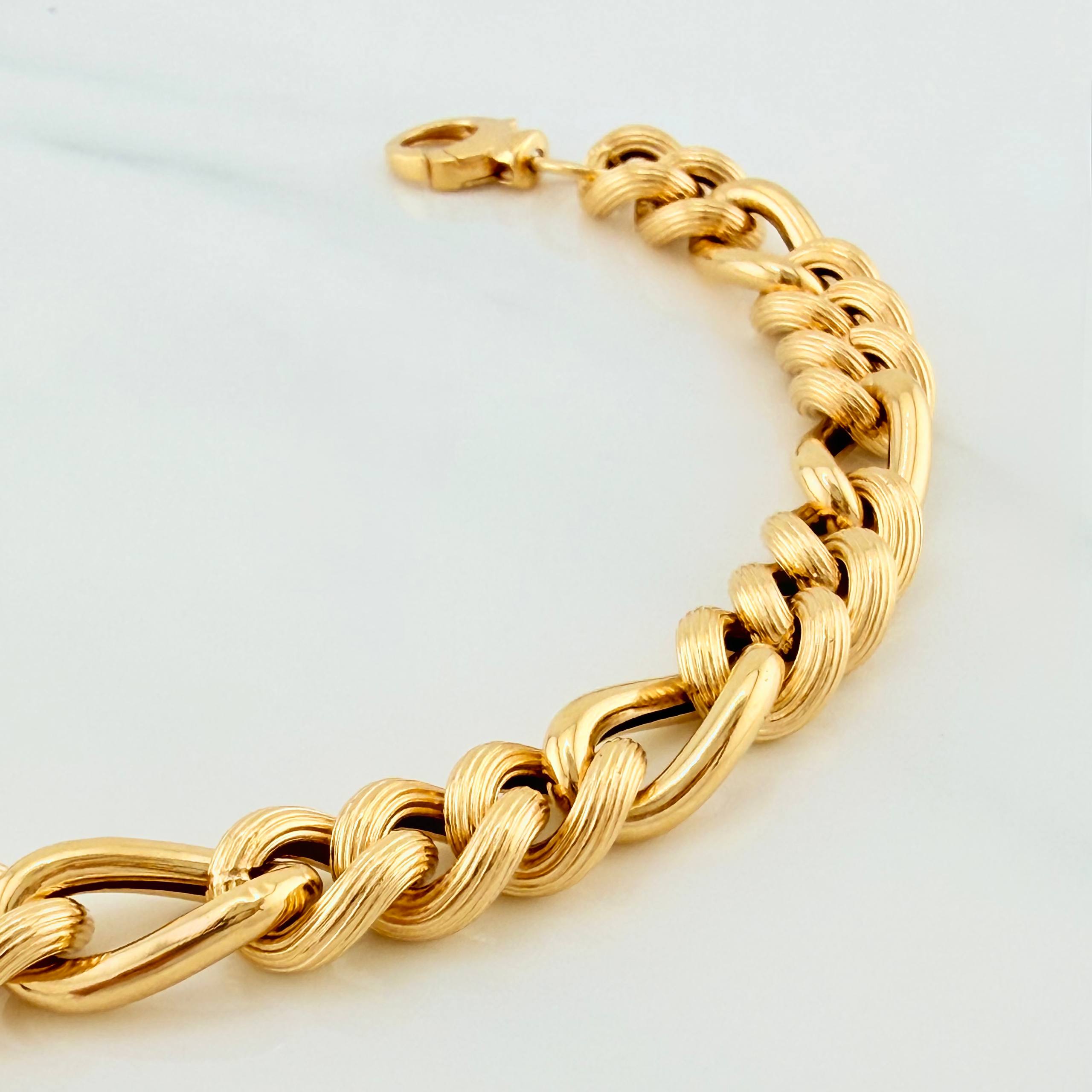 Pulso Figaro Trenzado 10.7 g / 8 1/2 in / 8.17 mm Oro Amarillo 18K