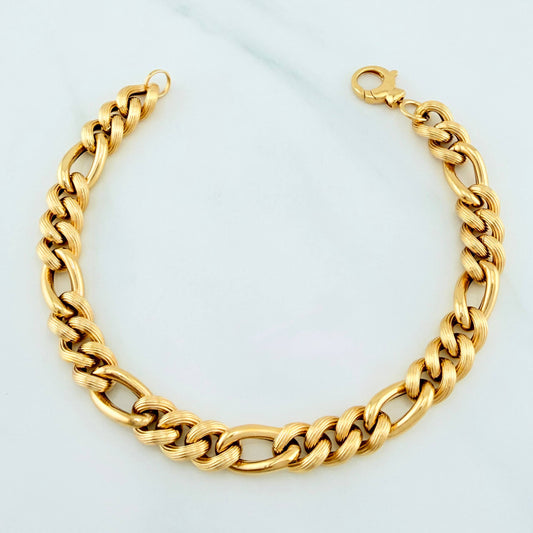 Pulso Figaro Trenzado 10.7 g / 8 1/2 in / 8.17 mm Oro Amarillo 18K