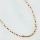Cadena Morse Diamantada Media Luna 5.55 g / 19 3/4 in / 1.7 mm Dos Oros Amarillo Blanco 18K