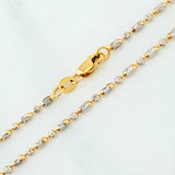 Cadena Morse Diamantada Media Luna 5.55 g / 19 3/4 in / 1.7 mm Dos Oros Amarillo Blanco 18K