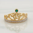 Anillo Corona 15s 3.55g / T7 3/4 Dos Oros Amarillo Blanco 18K